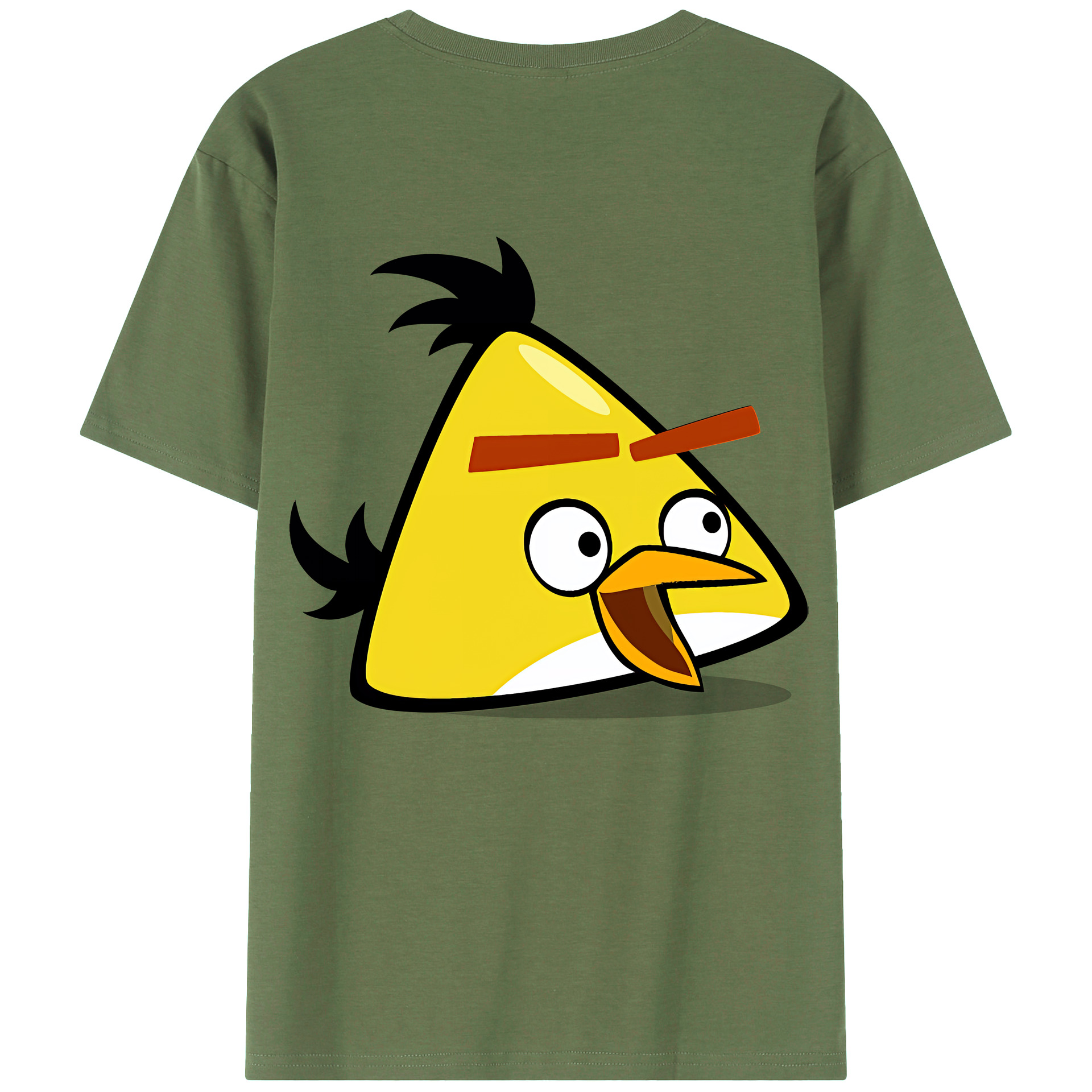 （画像用） Angry Birds アングリーバード 綿100％ メンズ半袖Tシャツ（バックプリント） 通気性